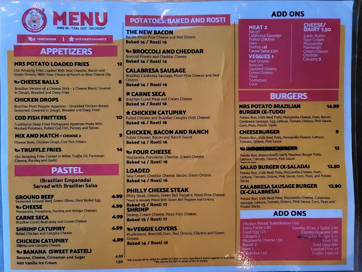 Mrs. Potato Restaurant Menu - Image 6